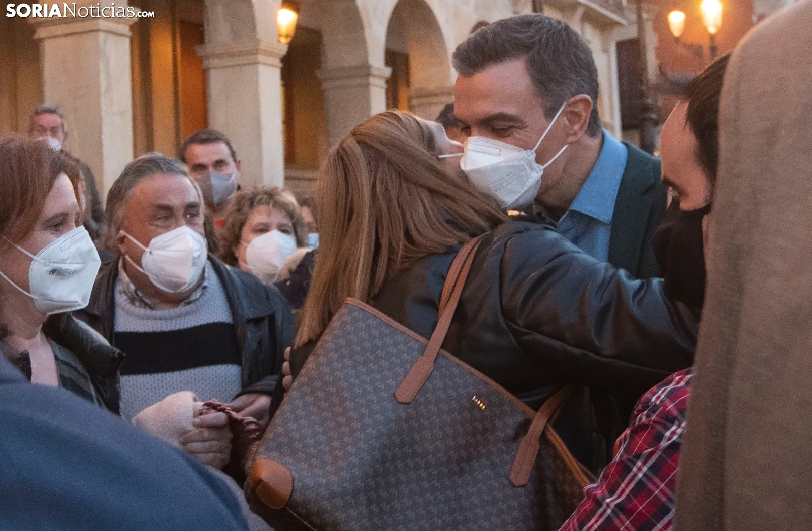 Una imagen de la presencia de Pedro Sánchez hoy en la capital. /Julián García