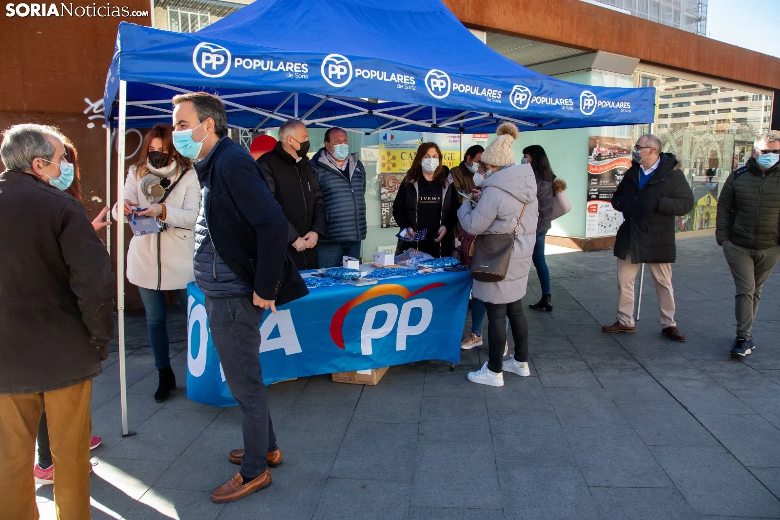 El PP hace campaña en Soria capital. /María Ferrer