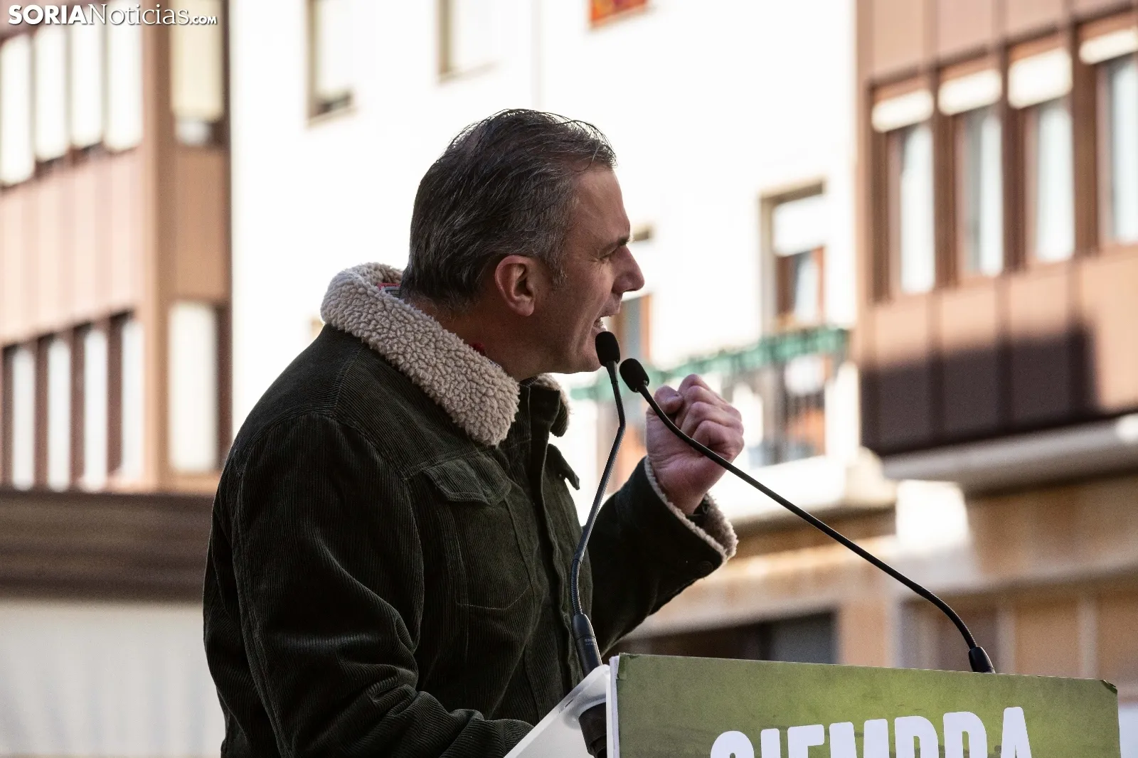 Ortega Smith apoya a Vox Soria. /María Ferrer