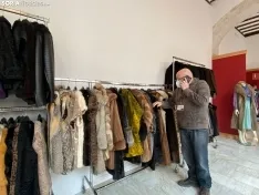 El alcalde Antonio Pardo y el teniente alcalde Luis Cuesta en la inauguración de la I Feria de Antigüedades de El Burgo de Osma