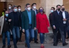 Una imagen de la presencia de Pedro Sánchez hoy en la capital. /Julián García