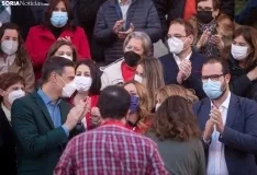 Una imagen de la presencia de Pedro Sánchez hoy en la capital. /Julián García