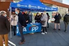 El PP hace campaña en Soria capital. /María Ferrer