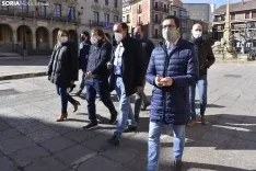 Almeida apoya al PP de Soria en la campaña electoral. 