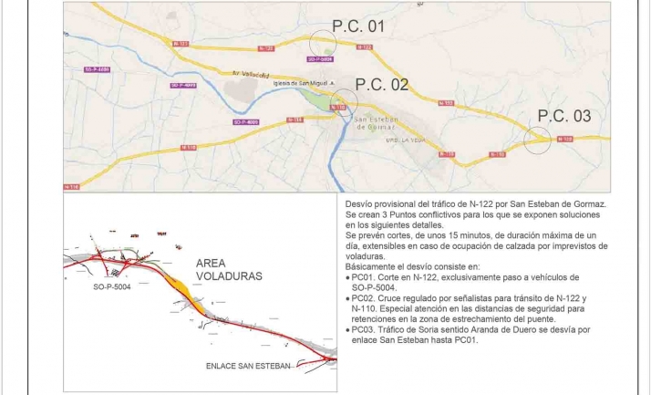 Martes y jueves, desvíos por voladuras en San Esteban