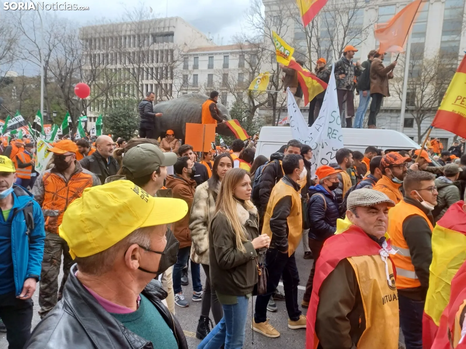 Una imagen de la manifestación hoy en Madrid. /SN