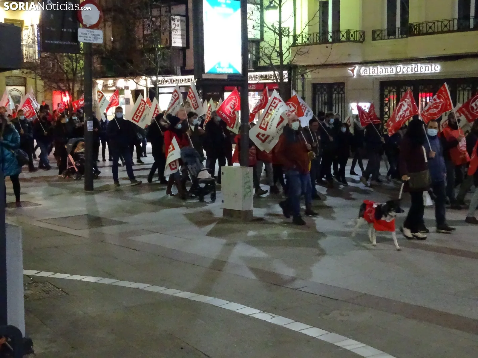 Una imagen de la movilización esta tarde-noche de miércoles. /SN