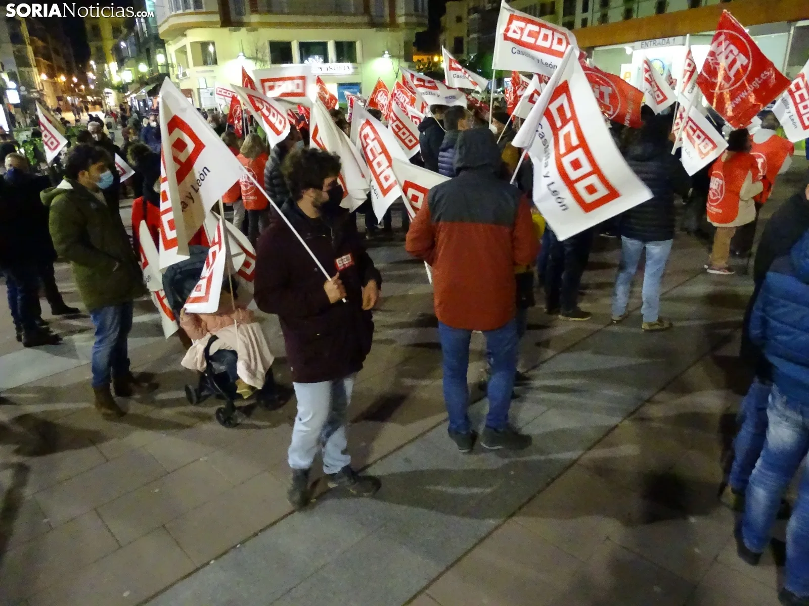Una imagen de la movilización esta tarde-noche de miércoles. /SN
