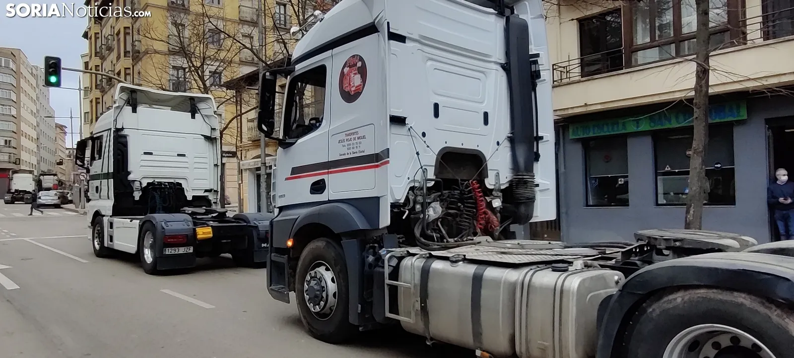 Protesta de los camioneros sorianos. SN