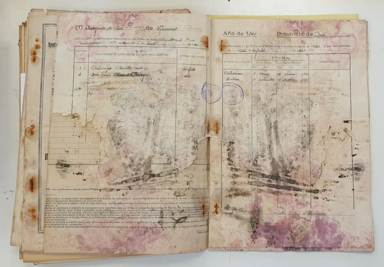 Proceso de digitalización de los archivos de Tierras Altas y Vizmanos.