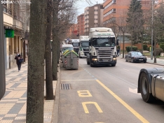 Foto 2 - Galería: Los camioneros hacen sonar sus bocinas en el centro de Soria