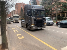 Foto 3 - Galería: Los camioneros hacen sonar sus bocinas en el centro de Soria