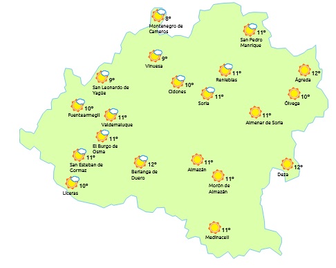 El tiempo de Soria a las 15:00 horas/ eltiempo.es