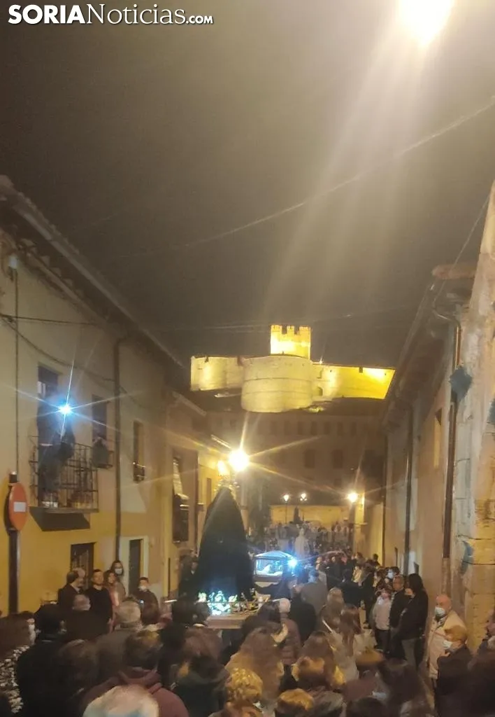Una imagen de la procesión de este Viernes Santo en Berlanga de Duero. 