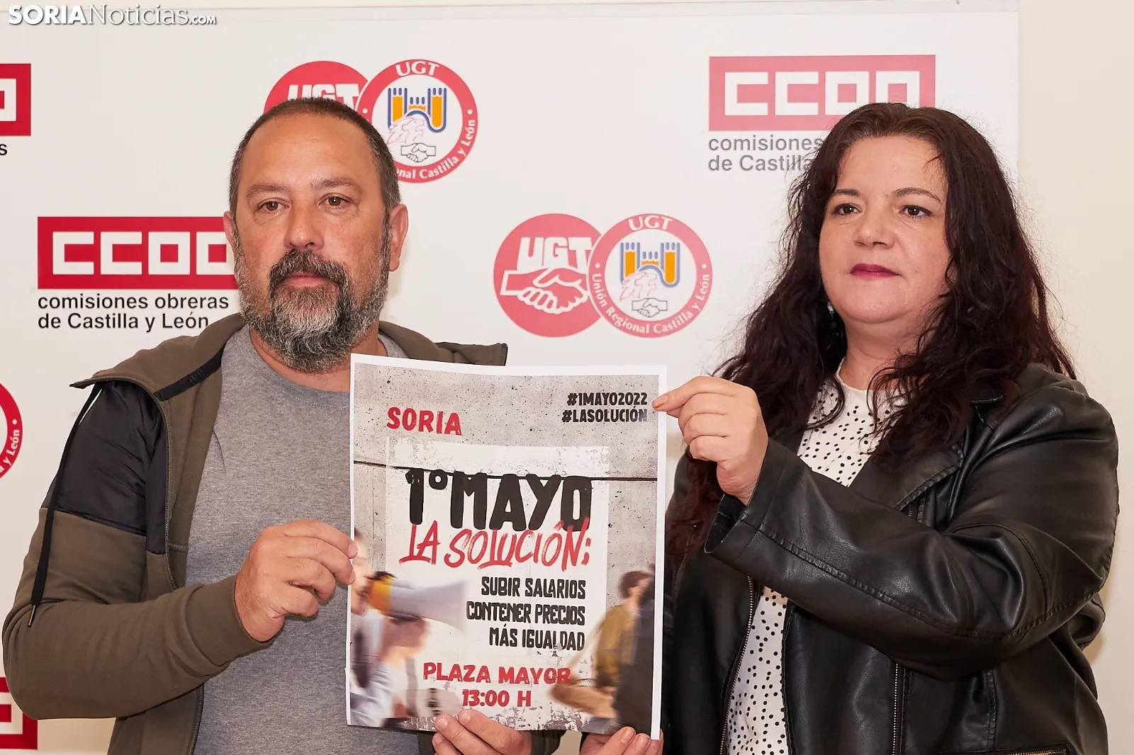 Pérez y Moreno anunciando la concentración del 1 de mayo./ Foto: Cirilo Vargas.