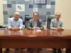 Antonio Sastre, Benito Serrano y Felipe de Miguel presentan el Geolodía en la Diputación Provincial.