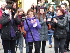 Una imagen de la concentración hoy en la plaza de Las Mujeres. /SN