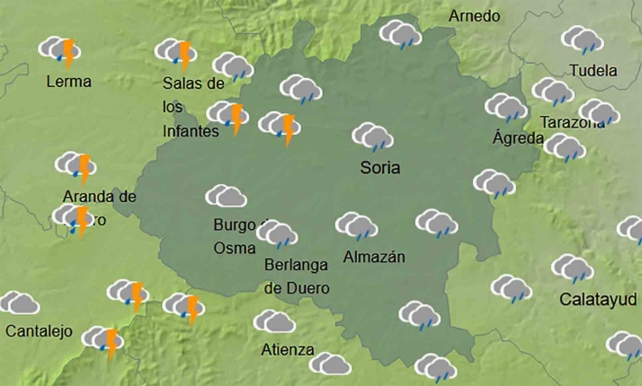 El tiempo en Soria: Precipitaciones, más intensas al este