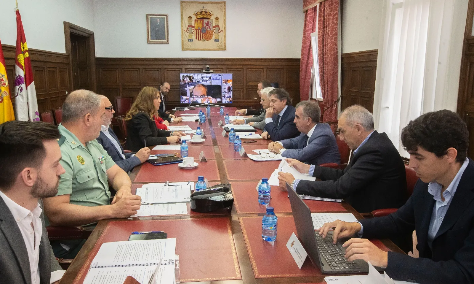 Barcones durante la la Comisión Autonómica de Tráfico celebrada hoy en Soria. 