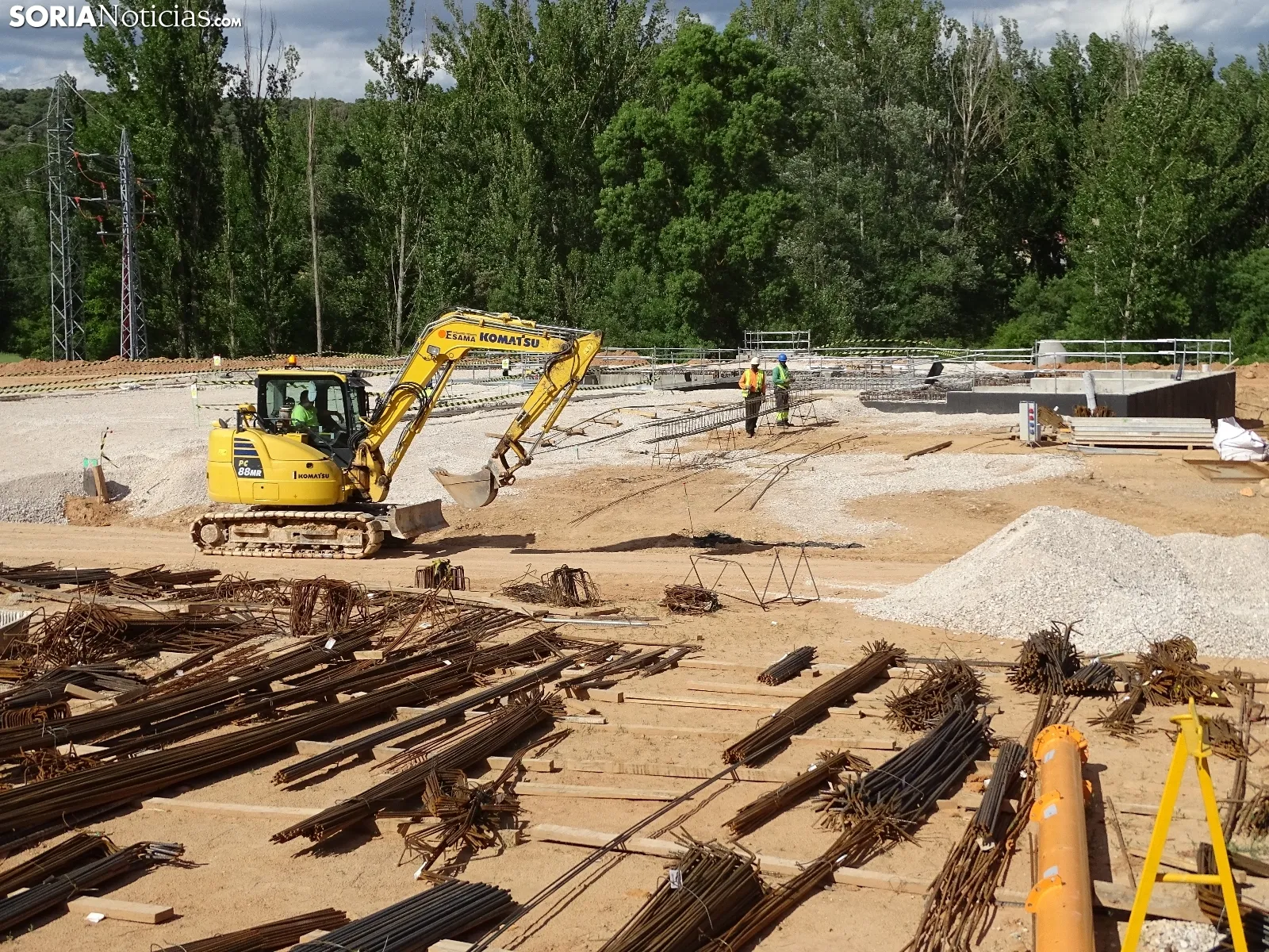 Una imagen de las obras y del acto oficial esta tarde de martes. /SN