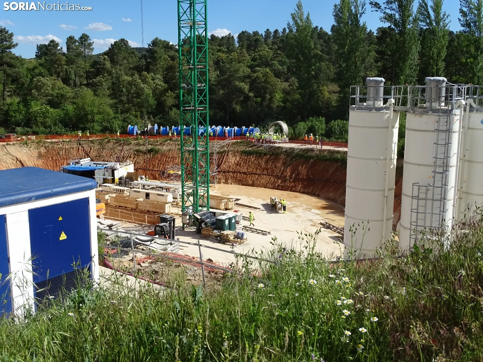 Una imagen de las obras y del acto oficial esta tarde de martes. /SN