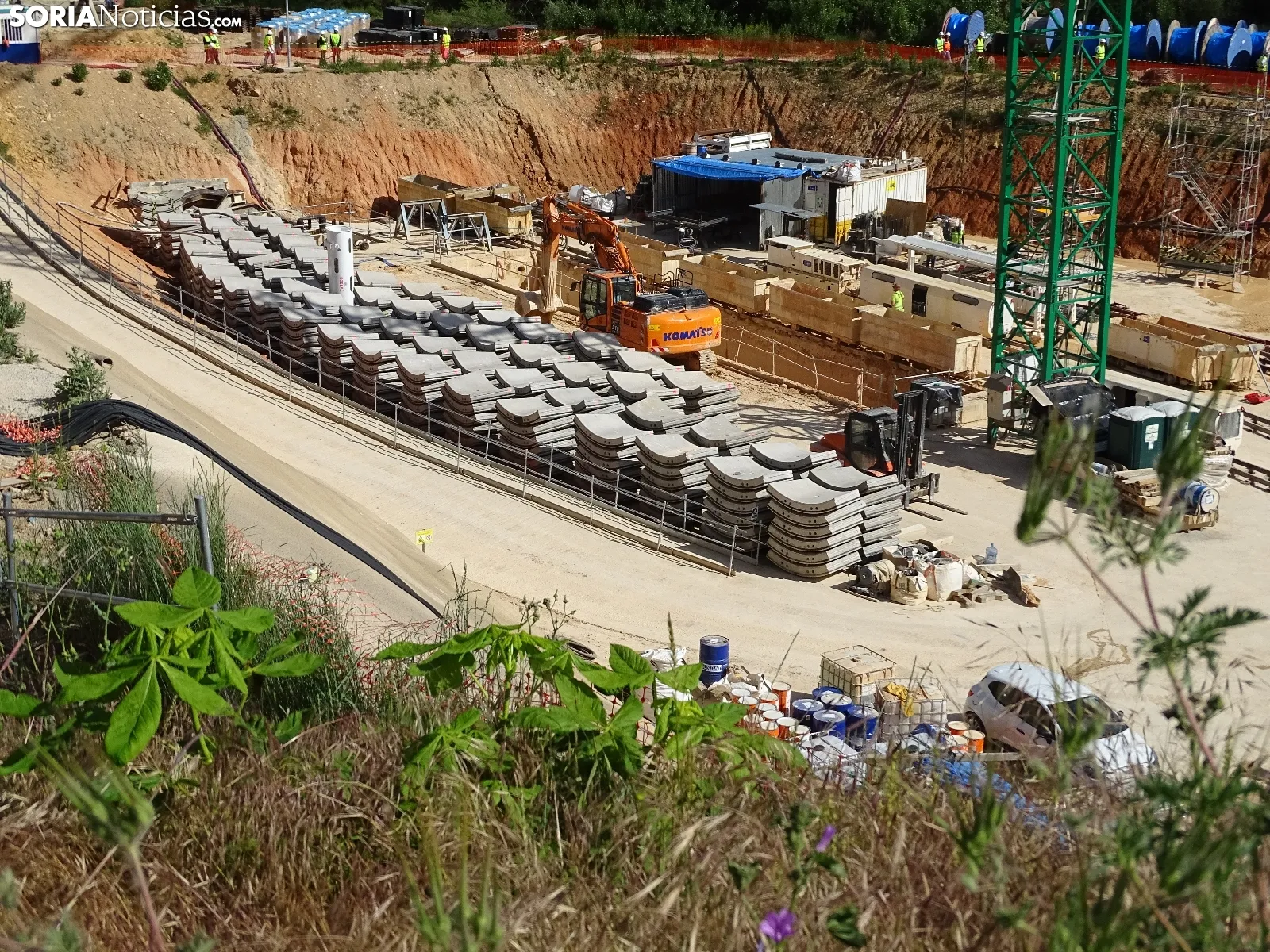 Una imagen de las obras y del acto oficial esta tarde de martes. /SN