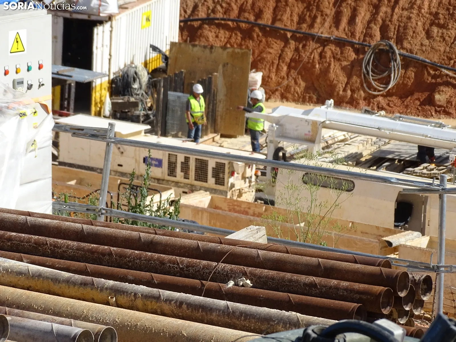 Una imagen de las obras y del acto oficial esta tarde de martes. /SN