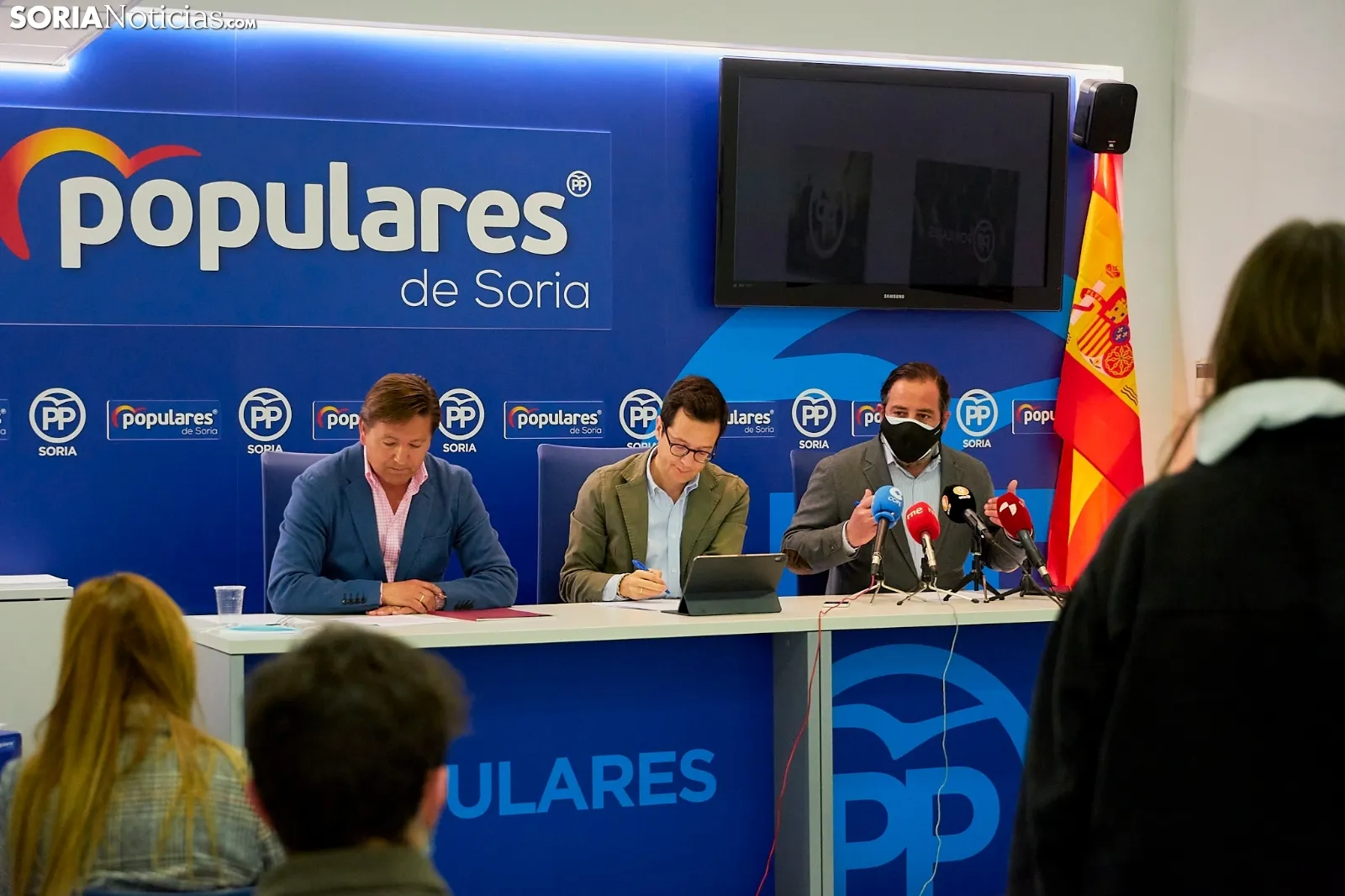 Rueda de prensa del PP de Soria esta mañana. Cirilo Vargas. 