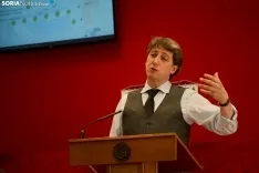 Mínguez, hoy, en rueda de prensa. Cirilo Vargas. 