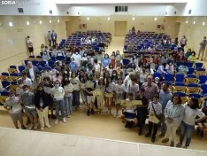 Una imagen del acto hoy en el IES Castilla. /SN
