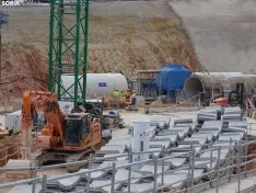 Una imagen de las obras y del acto oficial esta tarde de martes. /SN
