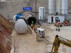 Una imagen de las obras y del acto oficial esta tarde de martes. /SN