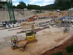 Una imagen de las obras y del acto oficial esta tarde de martes. /SN