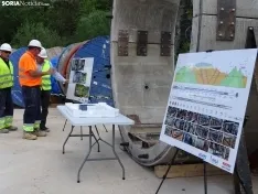 Una imagen de las obras y del acto oficial esta tarde de martes. /SN