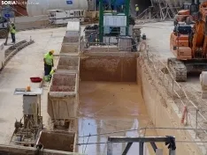 Una imagen de las obras y del acto oficial esta tarde de martes. /SN