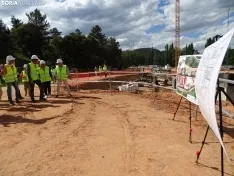 Una imagen de las obras y del acto oficial esta tarde de martes. /SN