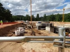 Una imagen de las obras y del acto oficial esta tarde de martes. /SN