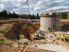 Una imagen de las obras y del acto oficial esta tarde de martes. /SN