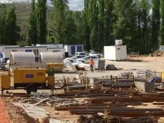 Una imagen de las obras y del acto oficial esta tarde de martes. /SN