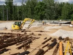Una imagen de las obras y del acto oficial esta tarde de martes. /SN