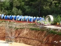 Una imagen de las obras y del acto oficial esta tarde de martes. /SN