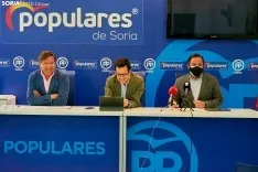 Rueda de prensa del PP de Soria esta mañana. Cirilo Vargas. 