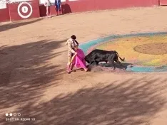Una imagen de la tarde taurina hoy en Quintana. /SL