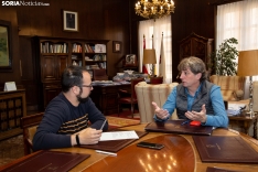 Carlos Martínez Mínguez, alcalde de Soria, durante su entrevista con Soria Noticias. María Ferrer
