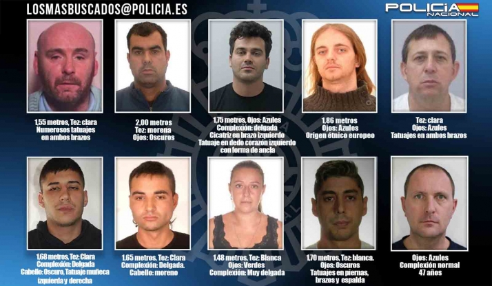Estos son los diez fugitivos más buscados por la Policía en España