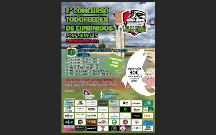 El sábado, concurso de pesca de ciprínidos por parejas en Monteagudo
