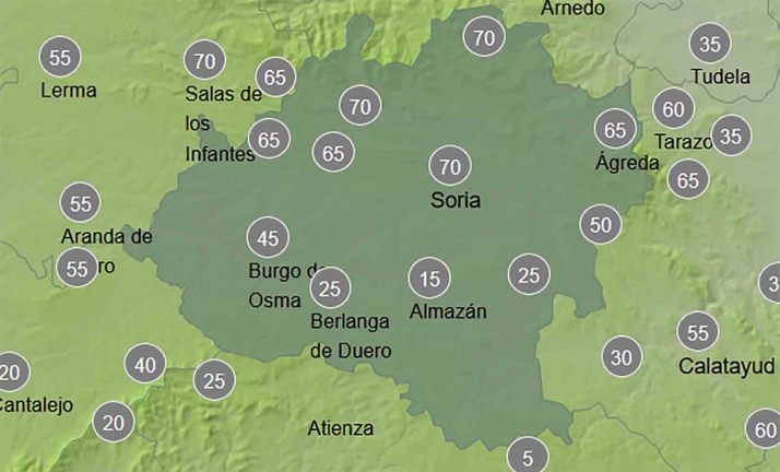 El tiempo en Soria: Las temperaturas, a más, aunque probabilidad de tormentas