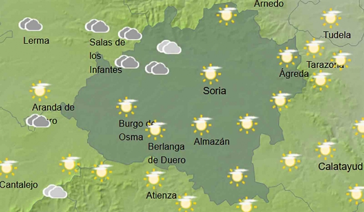 El tiempo en Soria: Más nubes y posibilidad de tormentas en la Ibérica
