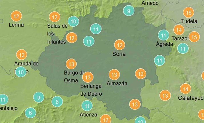 El tiempo en Soria: Menos nubosidad y sigue el frío