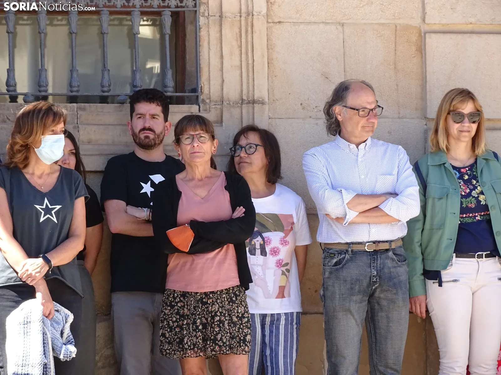 Una imagen de la concentración en el Palacio Provincial hoy. /SN 
